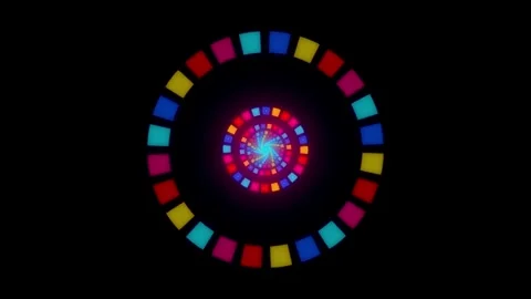 Abstract Colorful Spiral Tile Ring Portal Motion Background Loop Stock Footage 347103774