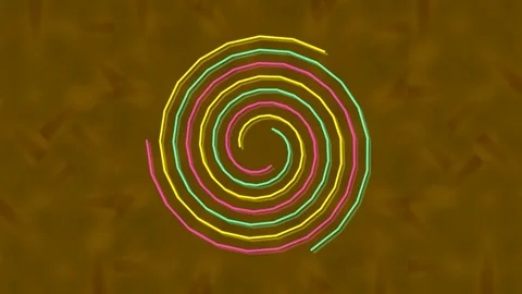 Abstract colorful spiral vortex animation looping on deep red background Stock Footage 337657043