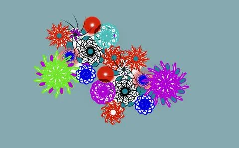 Abstract Colorful Spirograph Mandala Pattern Illustration Stock Illustration