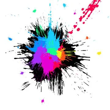 Abstract colorful splashes, vector EPS10. Bright rainbow colors. Stock Illustration