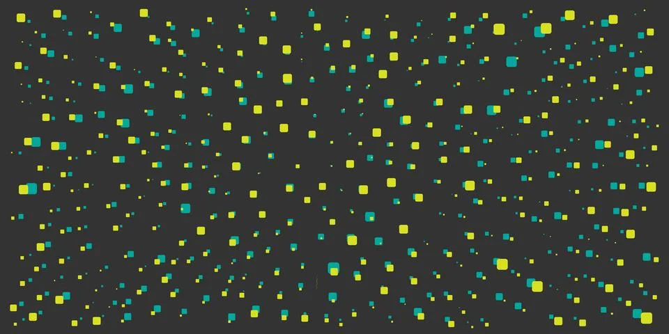 Abstract Colorful Spotted Pattern - Random Placed Squares of Various Sizes,.. Stock Illustration
