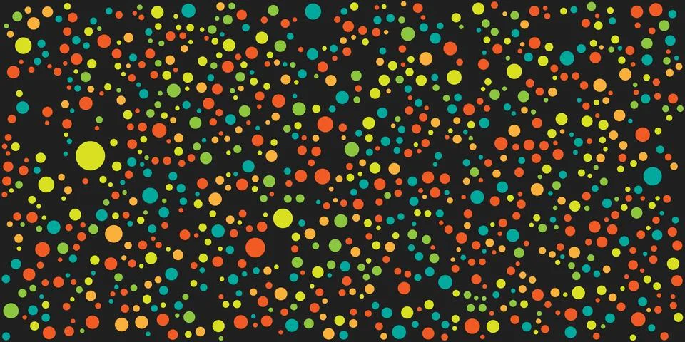 Abstract Colorful Spotted Pattern - Random Placed Spots, Circles of Various.. Illustrazione stock
