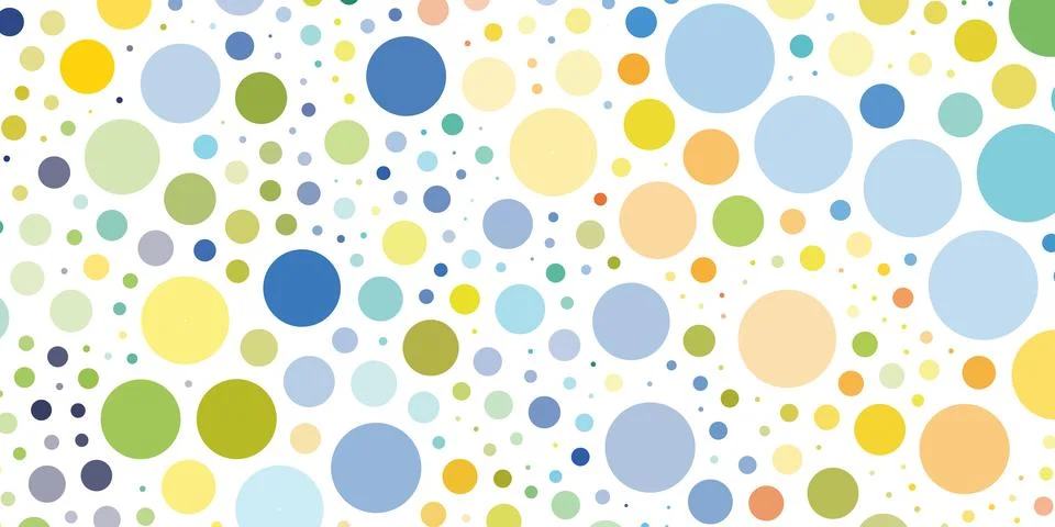 Abstract Colorful Spotted Pattern - Random Placed Spots and Circles of Vari.. 스톡 일러스트