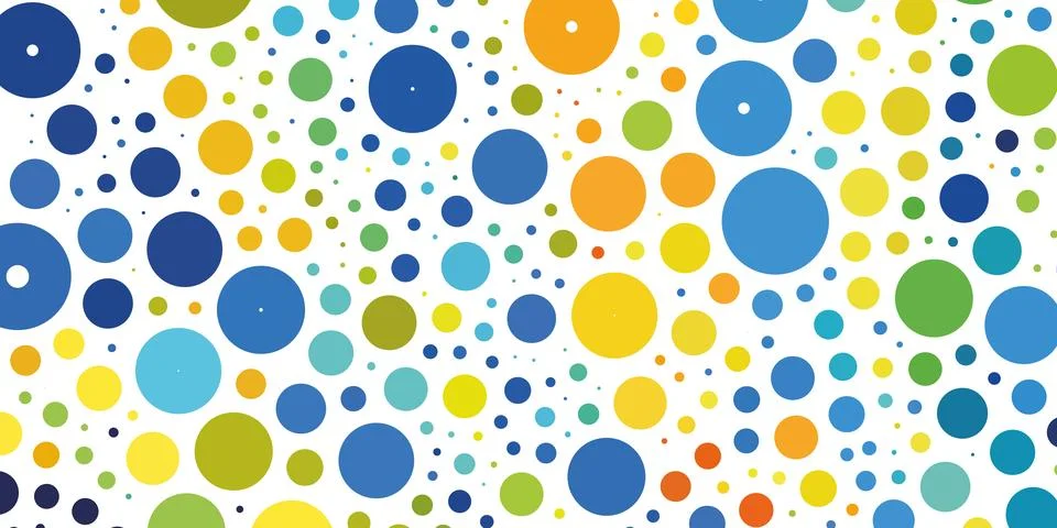 Abstract Colorful Spotted Pattern - Random Placed Spots, Circles of Various.. Stock Illustration