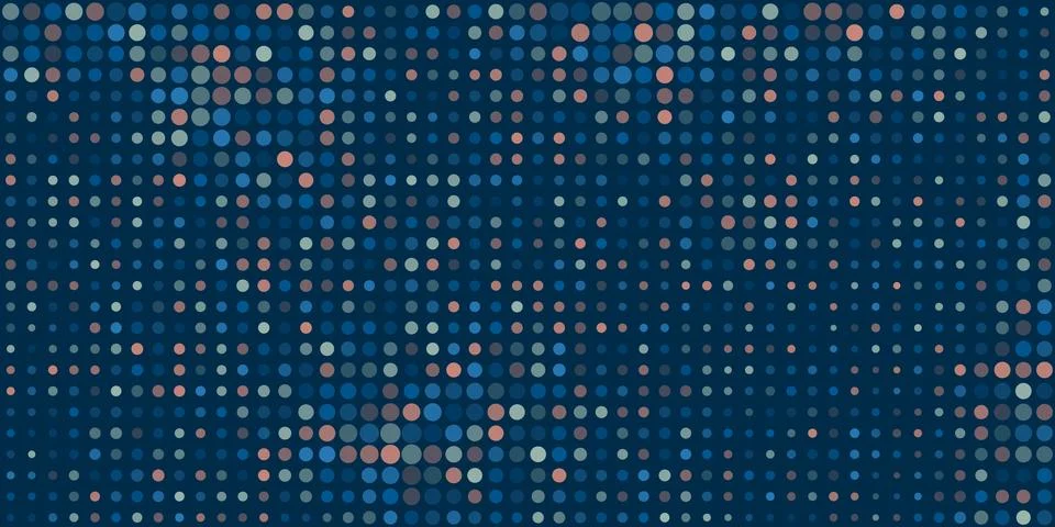 Abstract Colorful Spotted Pixels Pattern with Spots of Various Sizes - Geom.. Stock Illustration