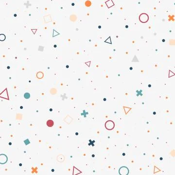 Abstract of colorful spread dots background with geometric shapes. You can us Stock-Illustration