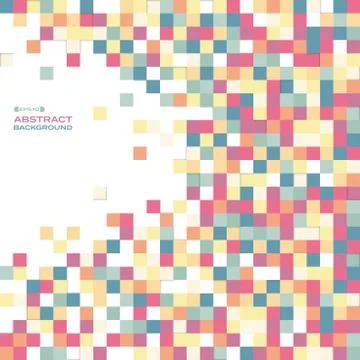 Abstract of colorful square box cube pattern cover with shadow background. Stock Illustration