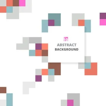 Abstract of colorful square geometric pattern cover. Stockillustratie
