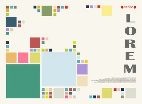 Abstract of colorful square geometric pattern background. Stock Illustration