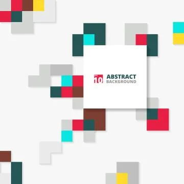 Abstract of colorful square geometric pattern cover. illustration eps10 Stock Illustration