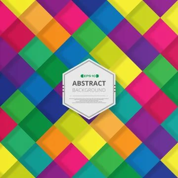 Abstract of colorful square pattern with shadow background. Stock Illustration