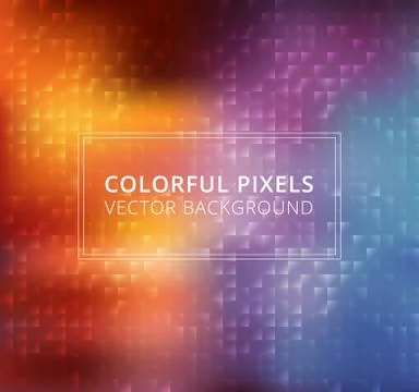 Abstract colorful square pixels background, vector Illustrazione stock