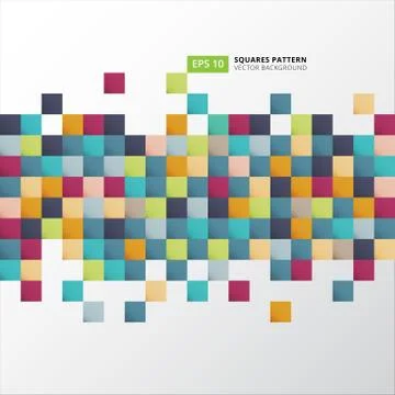 Abstract colorful squares pattern pixel background design for print, ad, post Stockillustratie