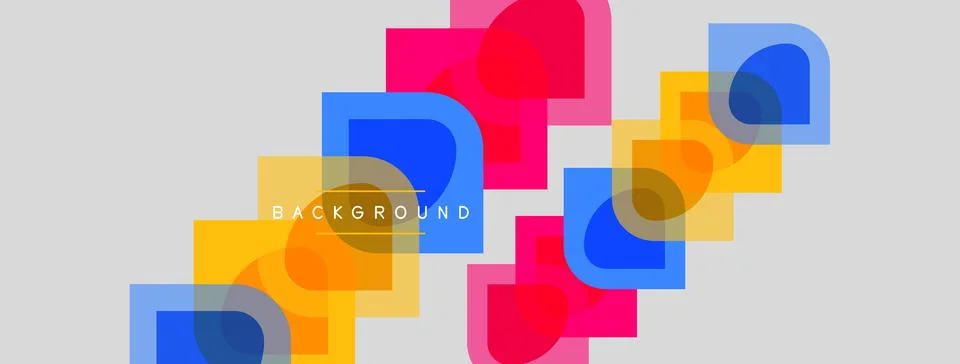 Abstract colorful squares, rectangles overlap. Modern design, bright hues c.. 스톡 일러스트