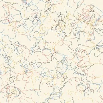 Abstract colorful squiggle lines pattern design on neutral background Stock Illustration