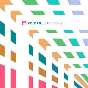 Abstract of colorful straight lines pattern with black shadow background. Stock Illustration