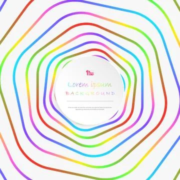 Abstract colorful stripe line pattern circle background with copy space. Stock Illustration