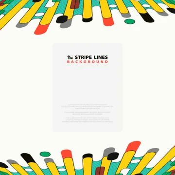 Abstract colorful stripe line pattern design of cover decoration background. Stock Illustration