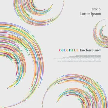 Abstract of colorful stripe lines pattern in circle background. Stock-Illustration