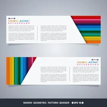 Abstract of colorful stripe lines pattern banner desien with white Stock-Illustration