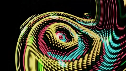 Abstract Colorful Swirling Triangles Digital Glitch Animation Vidéo 339449876