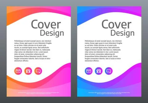 Abstract colorful template. Bright gradient waves on white backdrop Stock Illustration