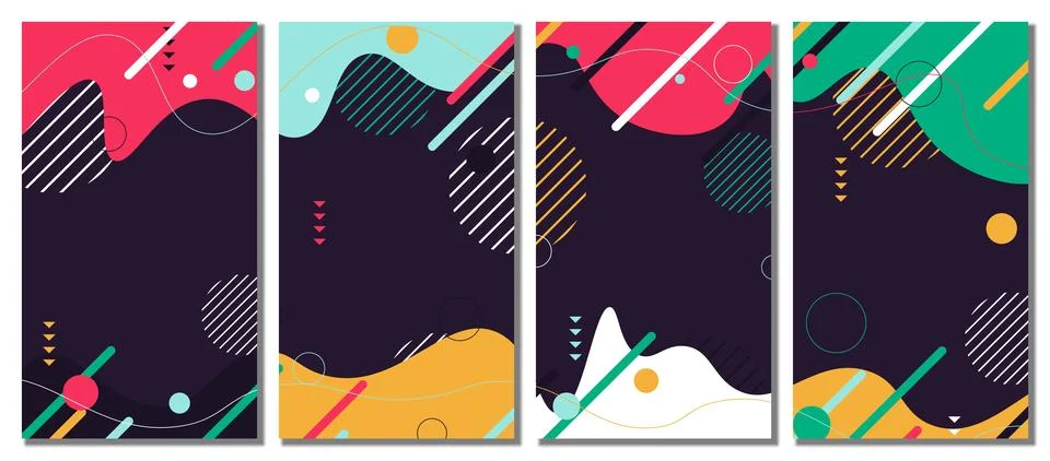 Abstract colorful template set background. Stock Illustration