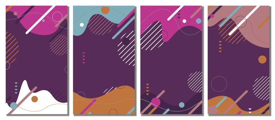 Abstract colorful template set background. Stock Illustration