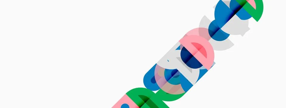 Abstract colorful text design. Letters overlap, creating dynamic visual effec Stock Illustration