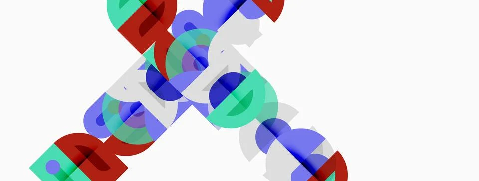 Abstract colorful text design. Overlapping letters create dynamic visual ef.. Stock Illustration