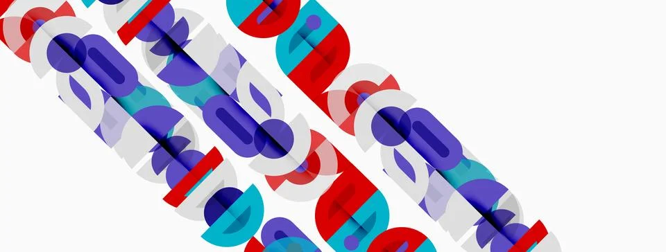 Abstract colorful text design. Overlapping shapes create dynamic visual pat.. Stock Illustration