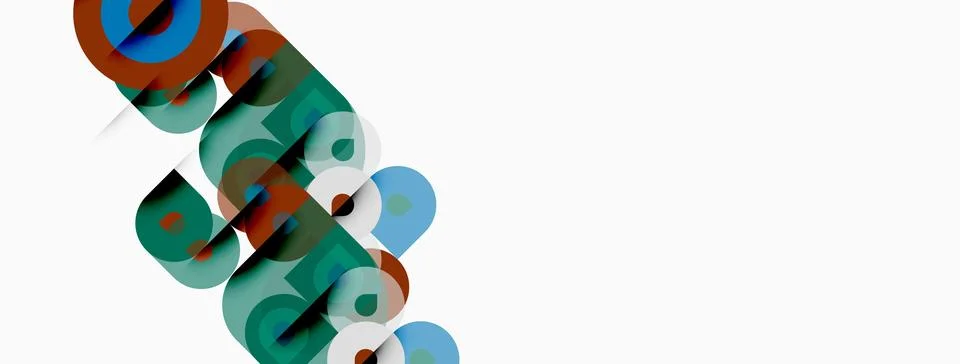 Abstract colorful text design. Overlapping letters create dynamic visual im.. Stock Illustration