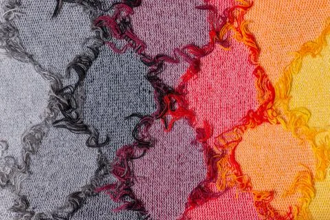 Abstract colorful threads. Argyle patterned textile as full frame background Stock Photos