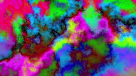 Abstract colorful tie dye texture background with marbling mist wavy watercolor Stock Footage 337773095