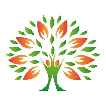 Abstract Colorful Tree Vector Icon Design Growth and wisdom logo design Green tr Stock Illustration