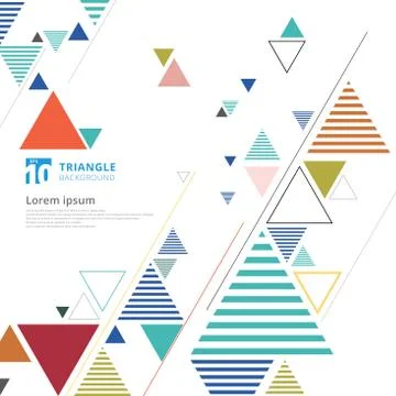Abstract colorful triangle composition layout on white background and lines t Stockillustratie
