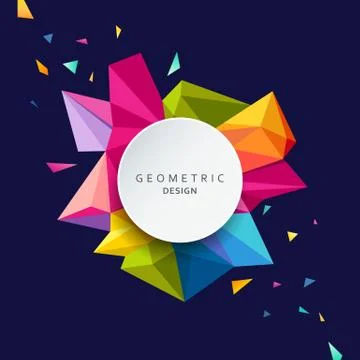 Abstract colorful triangle geometric circle design background Stock Illustration