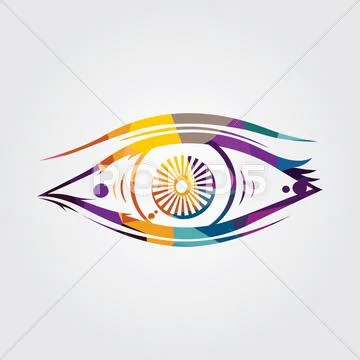 Abstract Colorful Triangle Geometrical Eye