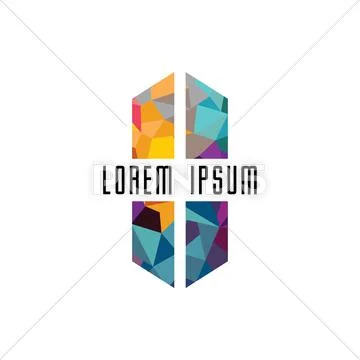Abstract Colorful Triangle Geometrical Logo Logotype Template