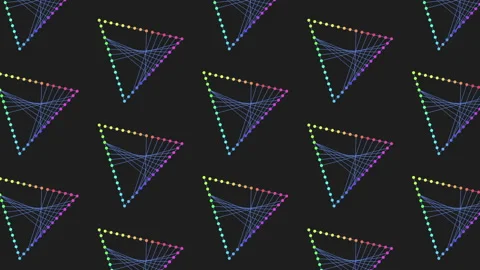 Abstract colorful triangle pattern on black background Vídeos de archivo 289202880