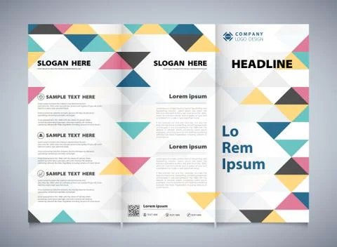 Abstract colorful triangles pattern corporate of business brochure. Stock Illustration