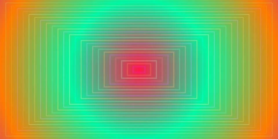 Abstract colorful tunnel of glowing rectangular lines Illustrazione stock