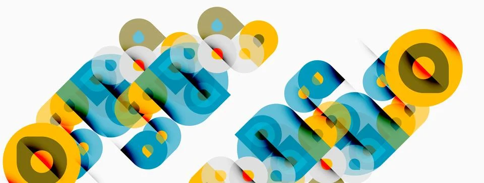Abstract colorful typography. Overlapping letterforms create dynamic visual Stock Illustration