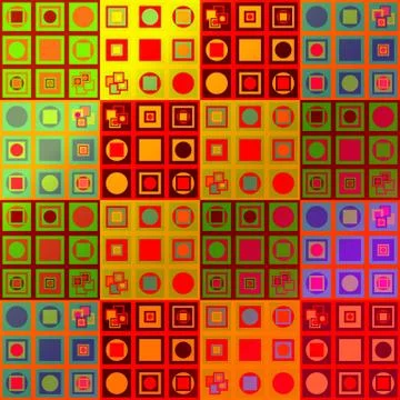 Abstract colorful variable pattern in op art style Stock Illustration