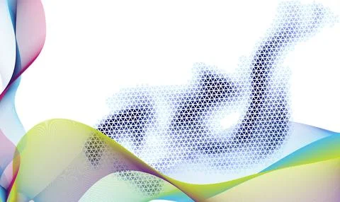 Abstract colorful vector background with blue and green wave lines creating 스톡 일러스트