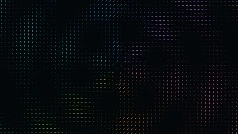 Abstract colorful vector field with swirling dashes on black Stock Footage 335938361