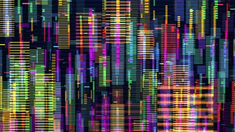 Abstract Colorful Vertical Patterns in a Digital Noise Style Video stock 310663745