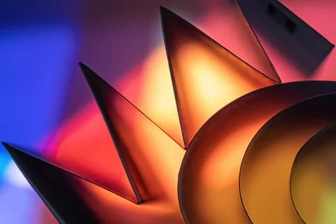 Abstract colorful vibrant geometric sharp and circular shapes for artsy Stock Illustration