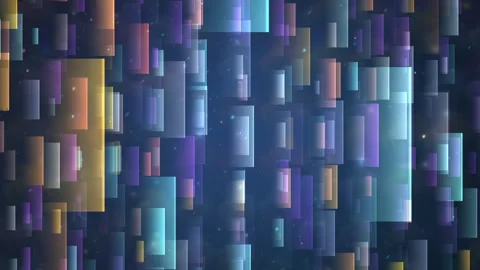 Abstract Colorful Vibrant Rectangles Flowing Particles Video stock 308673494