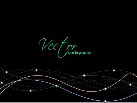 Abstract colorful wave background isolated on black and copy space. Stock Illustration
